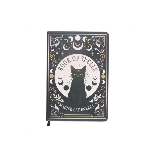Black Cat Magick Book of Spells A5 Notebook with Pen, alternate view