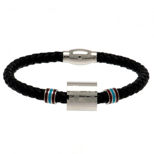 West Ham United FC Colour Ring Leather Bracelet, alternate view