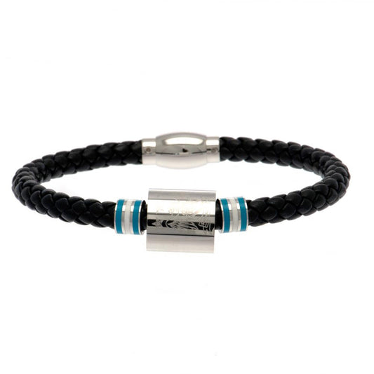 Manchester City FC Colour Ring Leather Bracelet, alternate view
