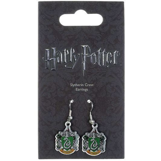 Harry Potter Silver Plated Slytherin Hook Earrings, alternate view