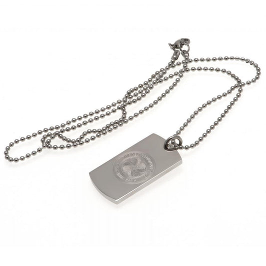 Celtic FC Engraved Dog Tag & Chain, alternate view