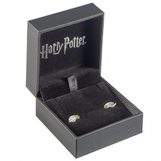 Harry Potter Sterling Silver Golden Snitch Stud Earrings, alternate view