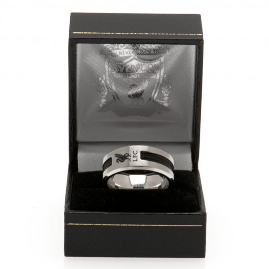 Liverpool FC Black Inlay Ring Small, alternate view