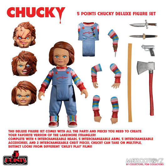 Child's Play Chucky 5 Points Deluxe Figure Set front view