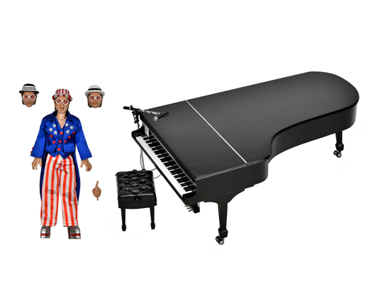 Elton John Live 1976 Deluxe 8" Clothed Action Figure with Piano front view