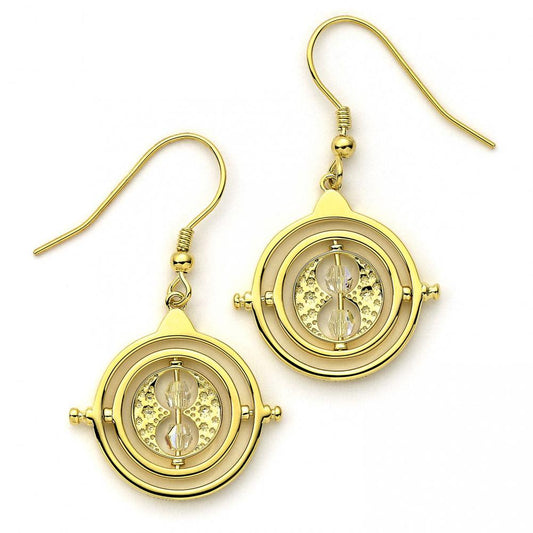Harry Potter Gold Plated Time Turner Crystal Hook Earrings, alternate view