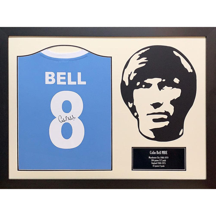 Manchester City FC Colin Bell Signed Shirt Framed