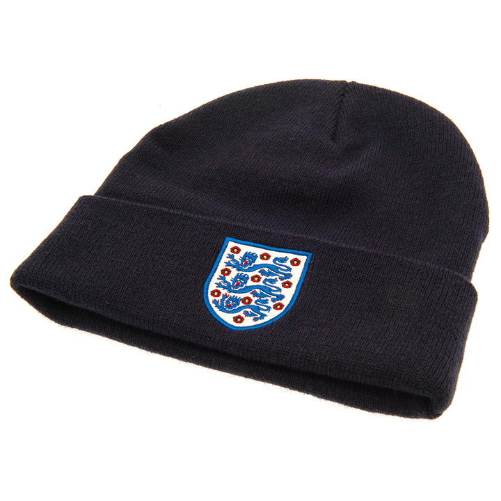 Official England Crest Navy Cuff Beanie