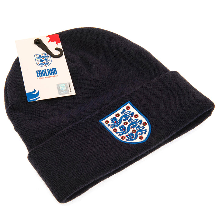 Official England Crest Navy Cuff Beanie