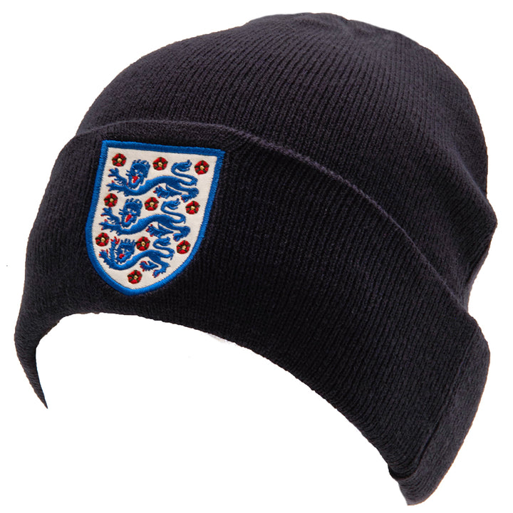 Official England Crest Navy Cuff Beanie