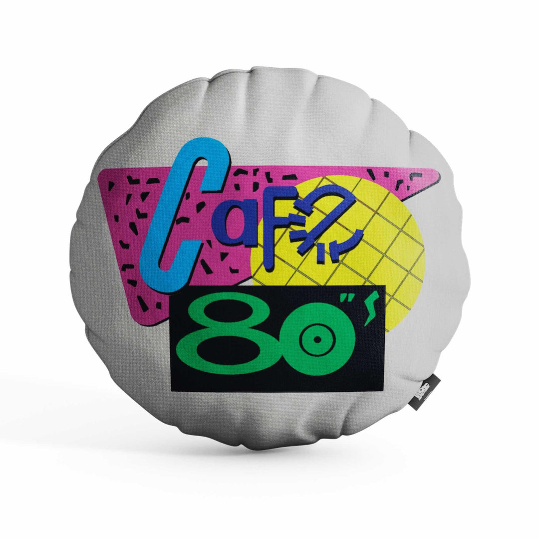 Back to the Future Café 80 Round Cushion Decorative Vacuum-Sealed Pillow