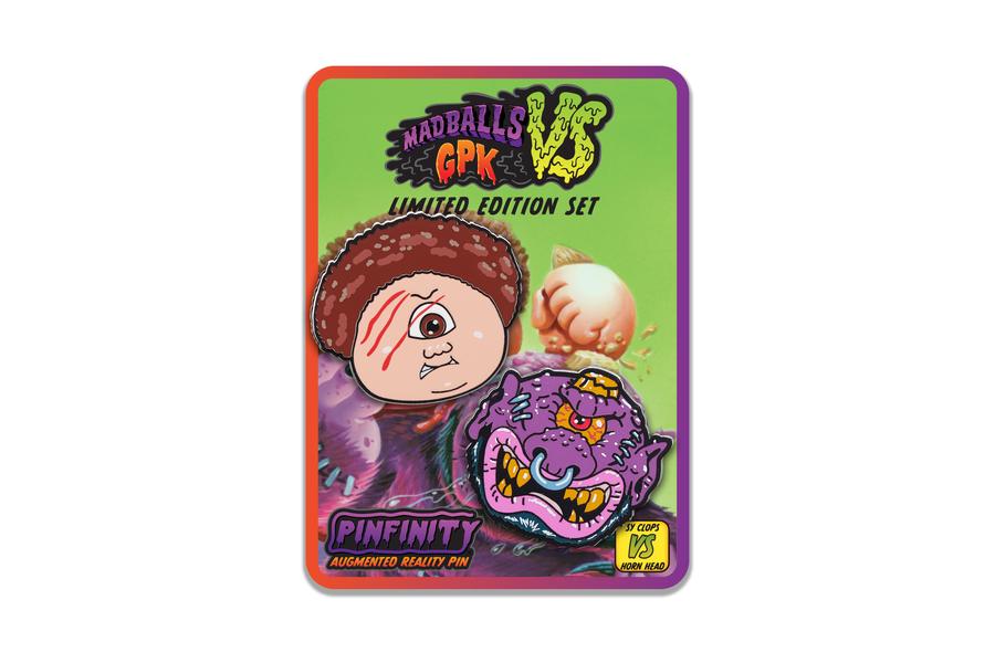 Pinfinity Sy Clops vs Horn Head Garbage Pail Kids VS Madballs Limited Edition Pin Set