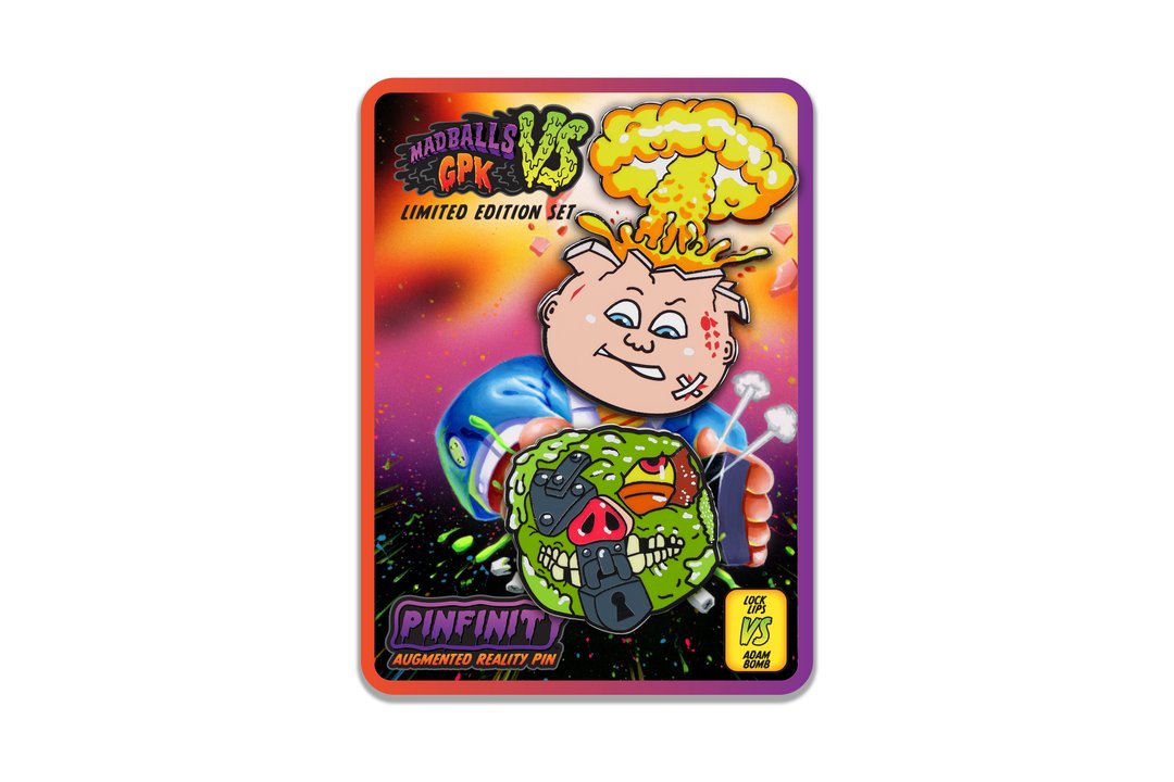 Pinfinity Lock Lips vs Adam Bomb Garbage Pail Kids VS Madballs Limited Edition Pin Set