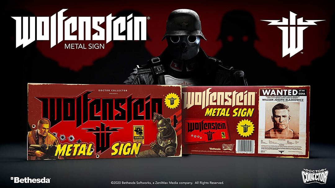 Doctor Collector Wolfenstein 'The New Colossus' Metal Sign