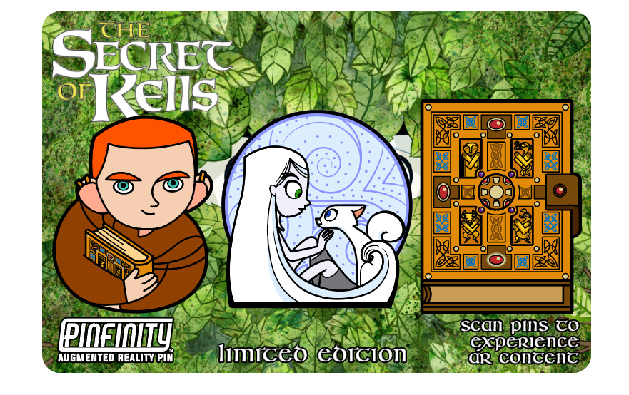 Pinfinity Brendan, Aisling & Pangur Ban The Secret of Kells Limited Edition AR Pin Set