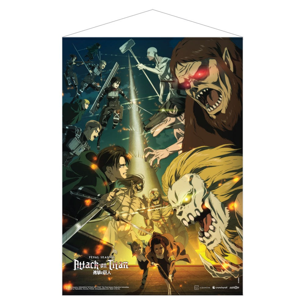 Attack on Titan Paradis Island vs Marley The Final Season Fabric Wall Scroll