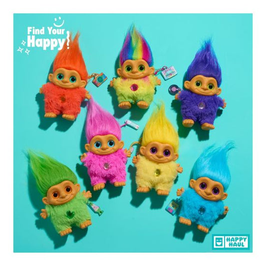 Happy Haul Vinyl Face Good Luck Trolls, side angle