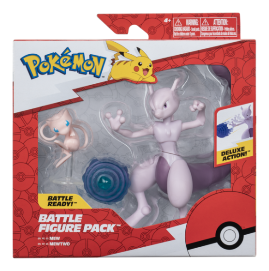 Pokemon Figure 2 Pack 4.5in Mewto & 2in Mew