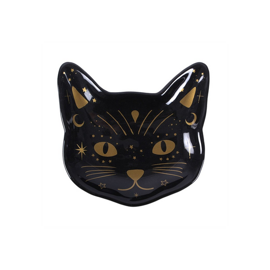Magick Black Cat Face Trinket Dish, alternate view
