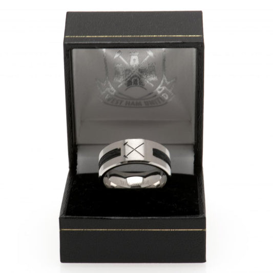 West Ham United FC Black Inlay Ring Small HM, alternate view