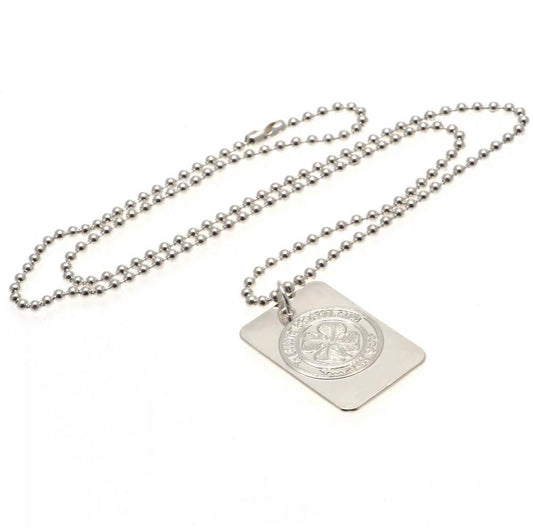 Celtic FC Silver Plated Dog Tag & Chain, alternate view