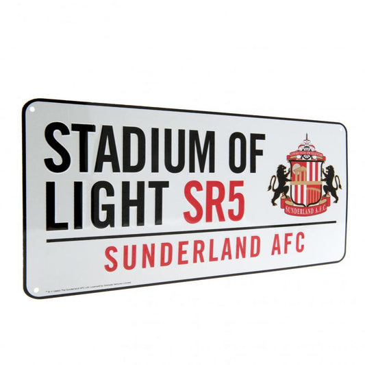 Sunderland AFC White Street Sign, alternate view