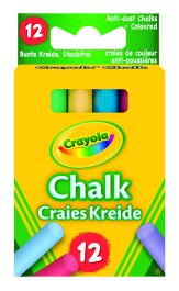 Crayola Anti Dust Coloured Chalk Set of 12 for Creative Drawing
