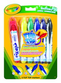 Crayola Flip Top Marker Set of 6 Bright Washable Colours