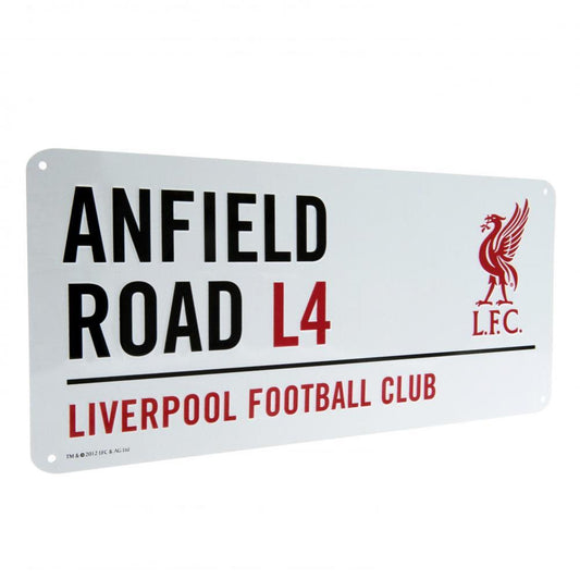 Liverpool FC White Street Sign, alternate view