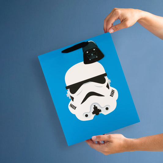 Any Occasion Large Gift Bag - Blue Star Wars™ Stormtrooper & Darth Vader Design