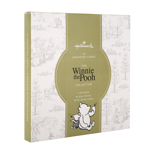 Assorted Cards - Multipack of 10 in 5 Disney's Winnie The Pooh Designs