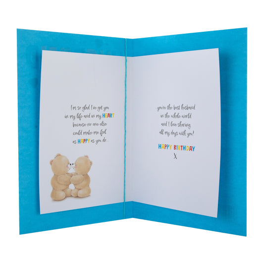 Birthday Card for Husband - Forever Friends Bears Hugs Design