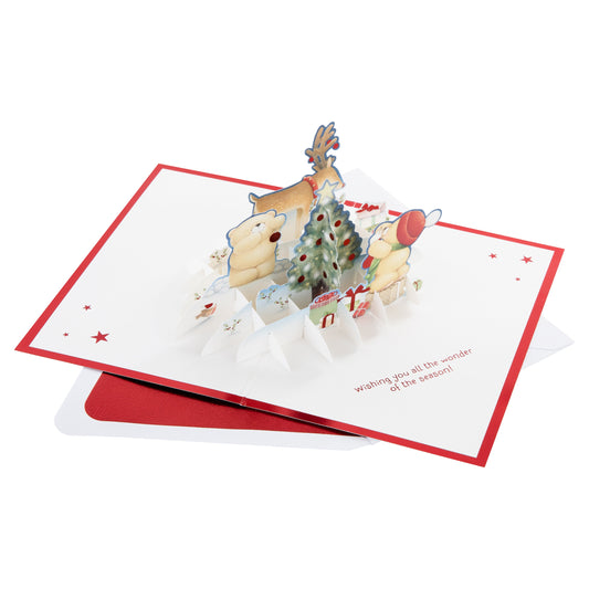 Christmas Card - 3D & Pop Up Forever Friends Bears & Reindeer Design