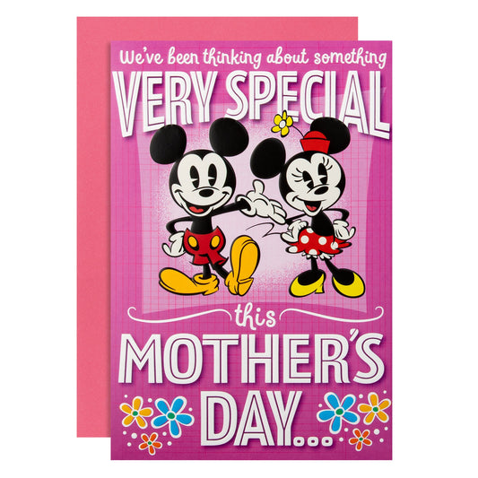 Mother's Day Card - Fold Out Disney Mickey & Minnie Mouse Design