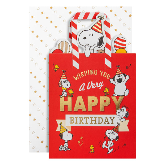 Pop-Up Birthday Card - 3D SNOOPY & PEANUTS™ Pop-Up Balloons & Gift Bag Design