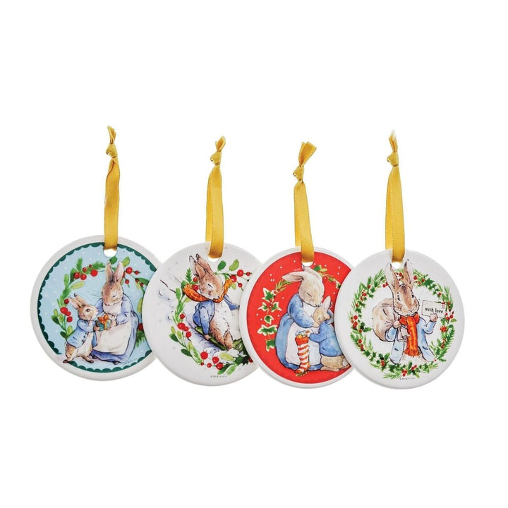 Official Beatrix Potter Peter Rabbit Ceramic Hanging Ornaments (Set of 4)