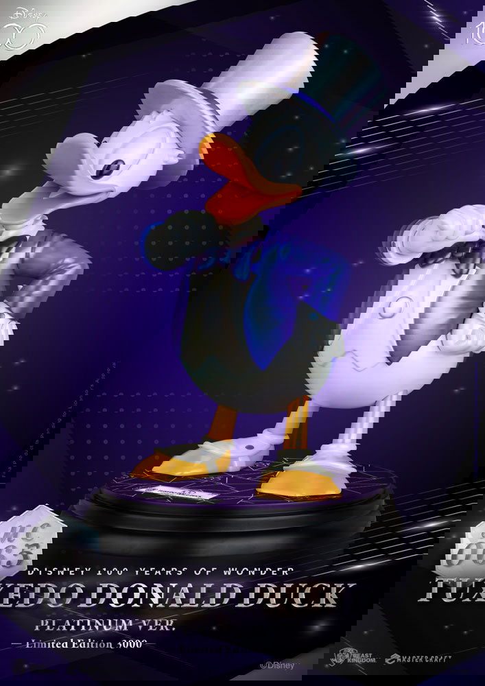 Beast Kingdom Disney 100 Years of Wonder Master Craft Tuxedo Donald Duck (Platinum Ver.) 1/4 Scale Limited Edition Master Craft Statue - Infinity Collectables  - #tag1#
