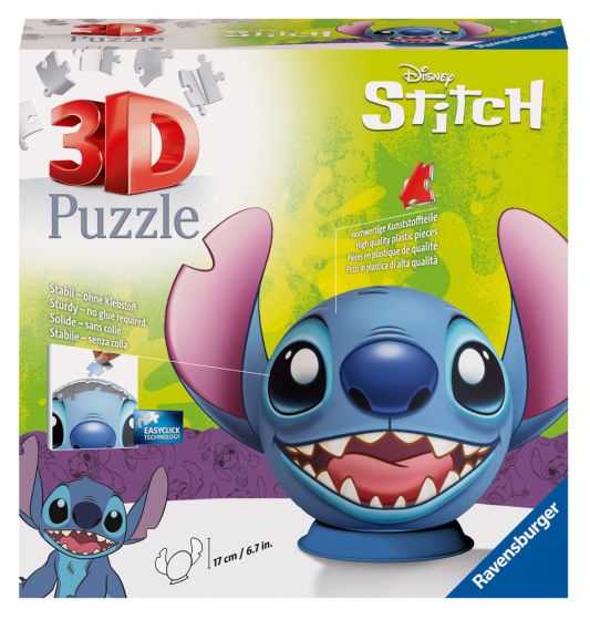 Disney Stitch with Ears 3D Puzzle Ball 72 Piece