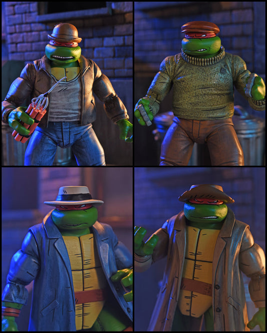 TMNT (Mirage Comics): Gangster Turtles 7" 4-Piece Teenage Mutant Ninja Turtles Scale Action Figure (Pre-Order September 2025)