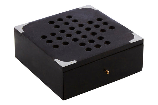 Churchill Games Black Sheesham Wood Solitaire Games Box, alternate view