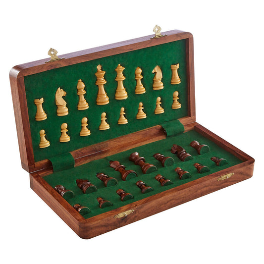 Churchill Games Brown Wood Magnetic Chess Game, alternate view