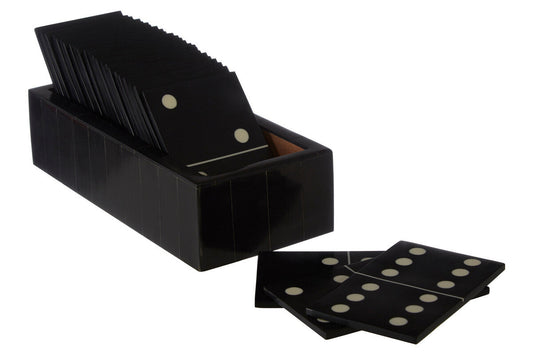 Churchill Games Black Domino Set With Black Dominoes, alternate view