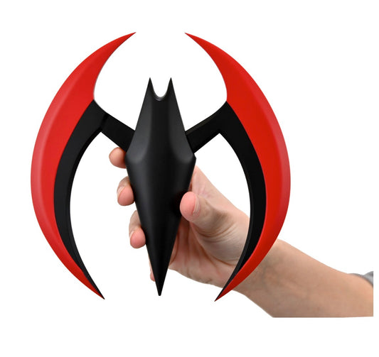 Batman Beyond Red Batarang Prop Replica With Spring Loaded Wings front view