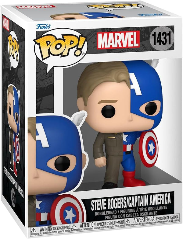Captain America and Steve Rogers Split Marvel Funko Pop! Vinyl Figure