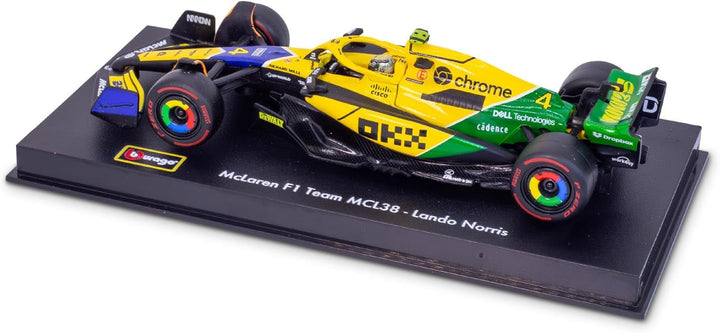 Formula 1 Lando Norris McLaren MCL38 Diecast Race Car 143 Scale With Helmet