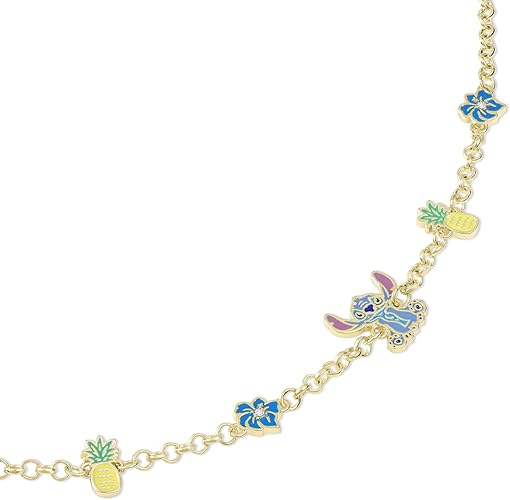 Disney Gold Stitch Pineapple & Flower Bracelet - Image 2