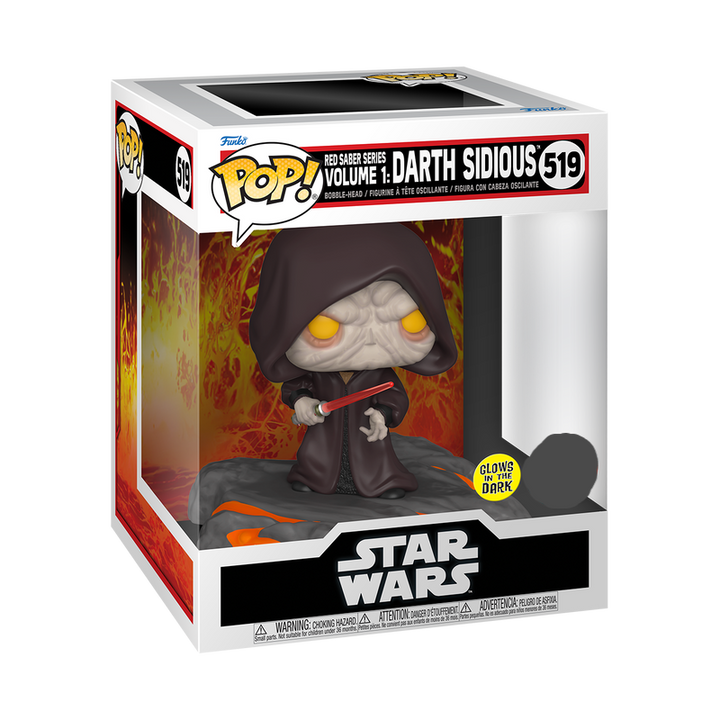 Star Wars Red Saber Series Volume 1 Darth Sidious Glow in the Dark Deluxe Funko Pop! Vinyl Figure