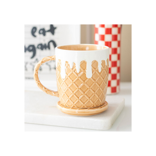 Waffle Mug and Coaster Set, alternate view