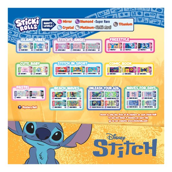 Sticki Rolls Disney Stitch Jewellery Craft Sticker Set