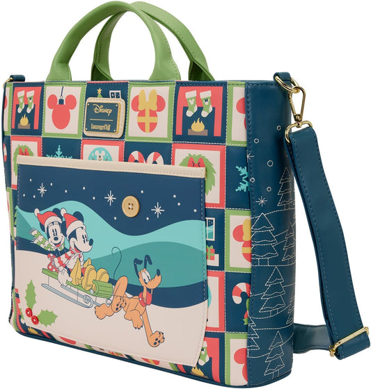 Loungefly - Disney Mickey & Minnie Holiday Convertible Tote Bag alternate view